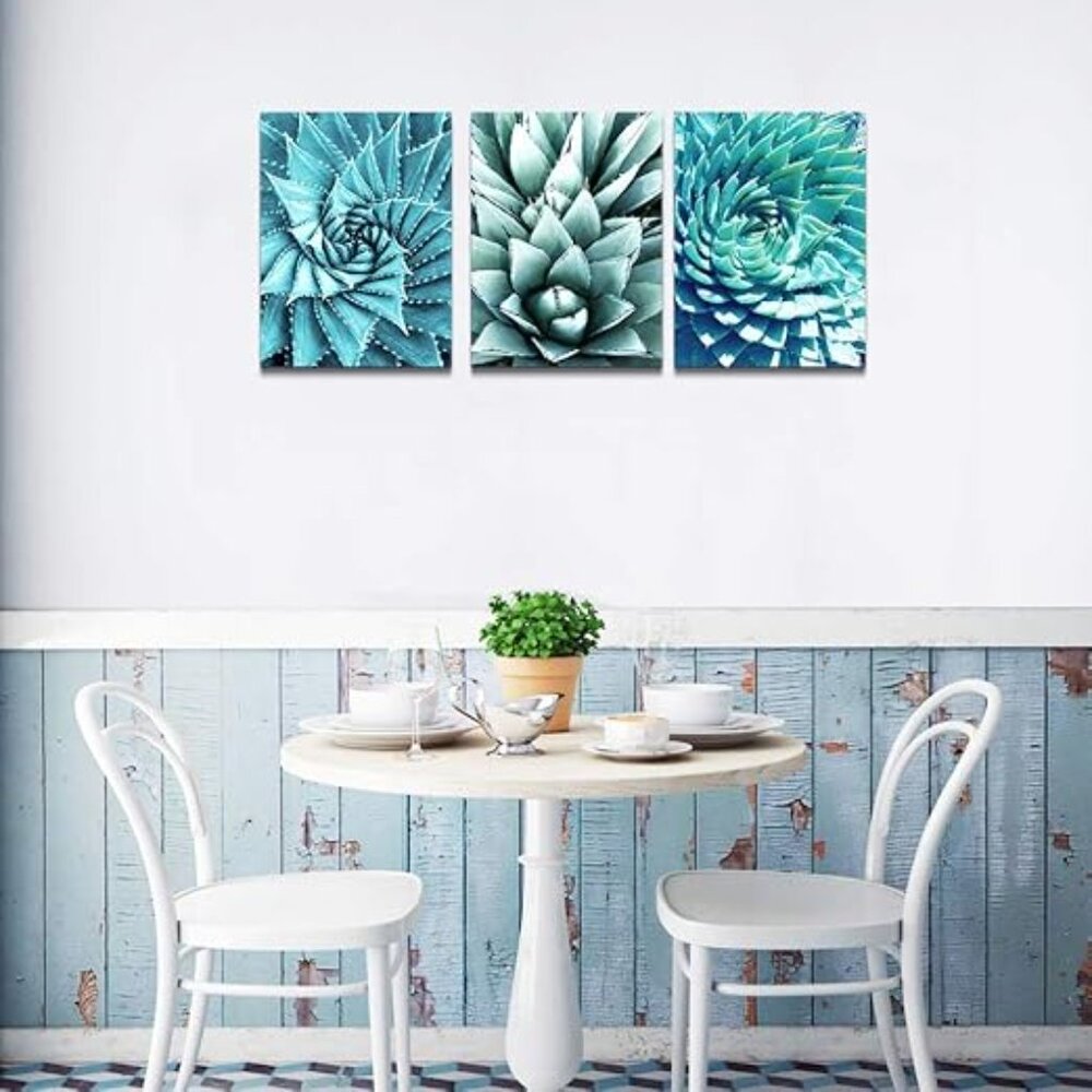 3-Piece Natural Scenery Canvas Wall Art, Succulent/Cactus